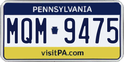PA license plate MQM9475
