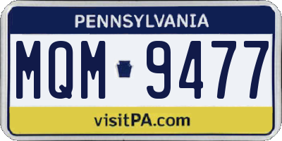 PA license plate MQM9477