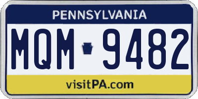 PA license plate MQM9482