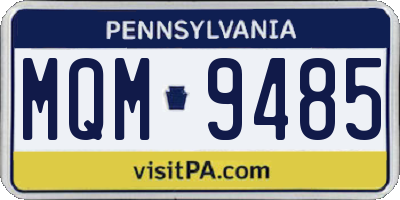 PA license plate MQM9485
