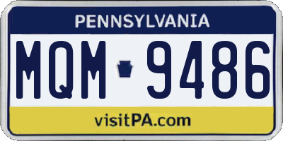 PA license plate MQM9486