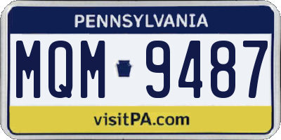 PA license plate MQM9487