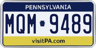 PA license plate MQM9489