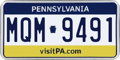 PA license plate MQM9491