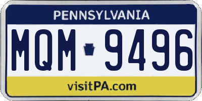 PA license plate MQM9496