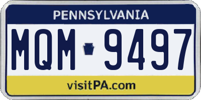 PA license plate MQM9497