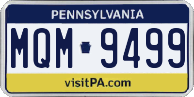 PA license plate MQM9499