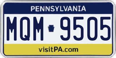 PA license plate MQM9505
