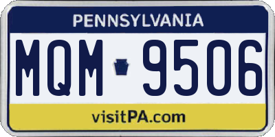 PA license plate MQM9506