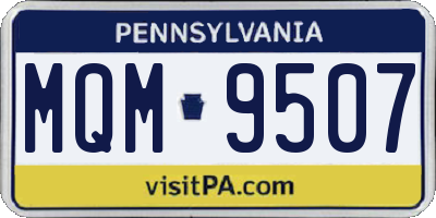 PA license plate MQM9507