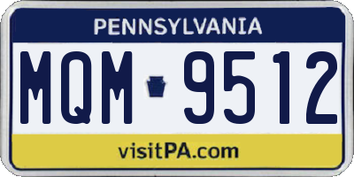 PA license plate MQM9512