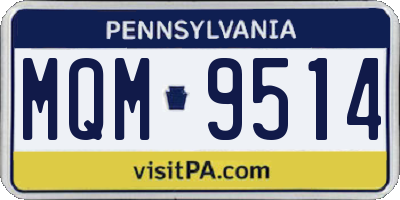 PA license plate MQM9514