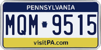 PA license plate MQM9515