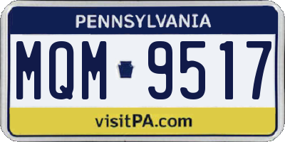 PA license plate MQM9517