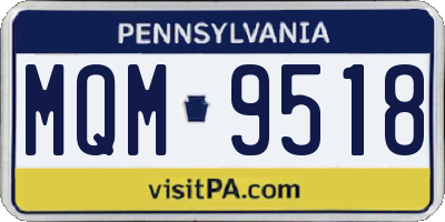 PA license plate MQM9518