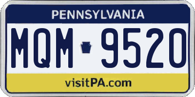 PA license plate MQM9520