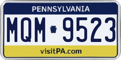 PA license plate MQM9523