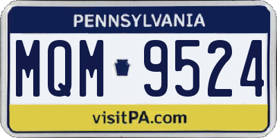 PA license plate MQM9524