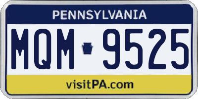 PA license plate MQM9525