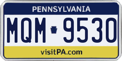 PA license plate MQM9530