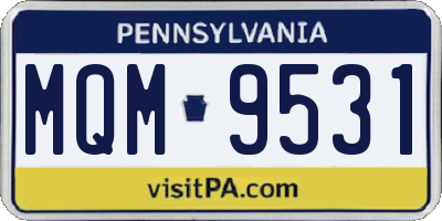 PA license plate MQM9531
