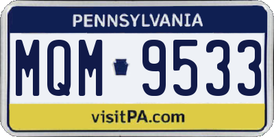 PA license plate MQM9533