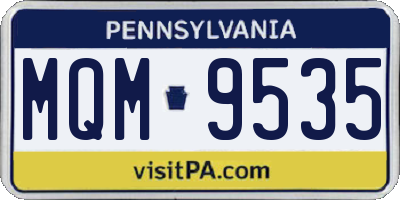 PA license plate MQM9535