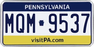 PA license plate MQM9537