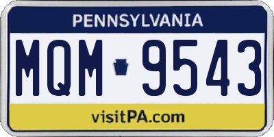 PA license plate MQM9543