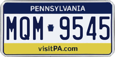 PA license plate MQM9545