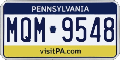 PA license plate MQM9548