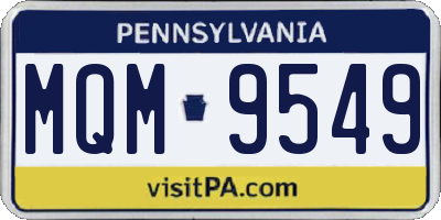 PA license plate MQM9549