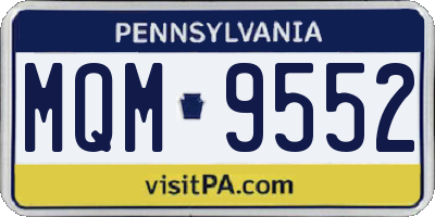 PA license plate MQM9552