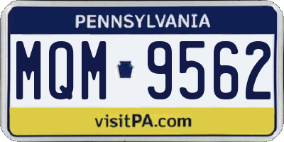 PA license plate MQM9562