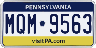 PA license plate MQM9563