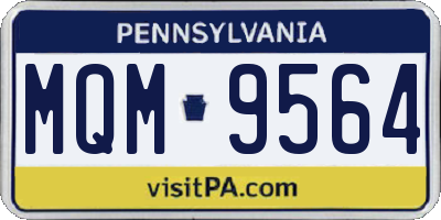 PA license plate MQM9564