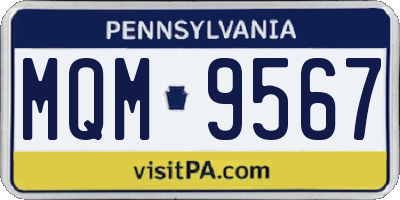 PA license plate MQM9567