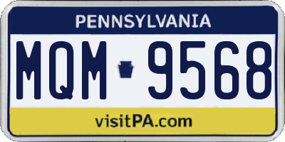 PA license plate MQM9568