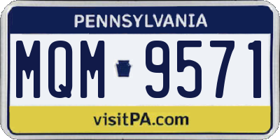 PA license plate MQM9571