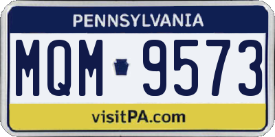 PA license plate MQM9573