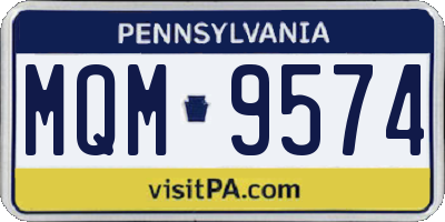 PA license plate MQM9574