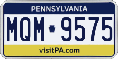 PA license plate MQM9575
