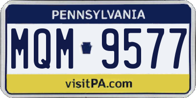 PA license plate MQM9577