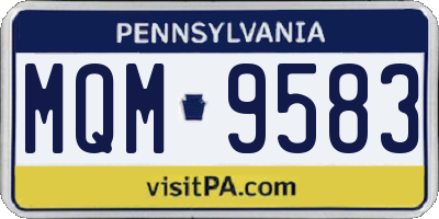 PA license plate MQM9583