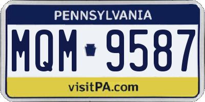 PA license plate MQM9587