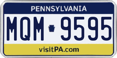 PA license plate MQM9595