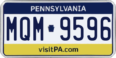PA license plate MQM9596