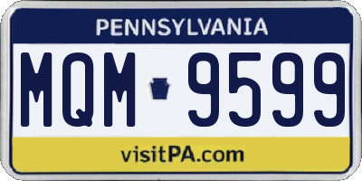 PA license plate MQM9599