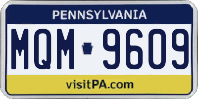 PA license plate MQM9609
