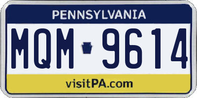 PA license plate MQM9614